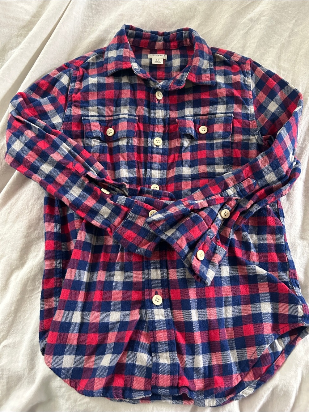 Crewcuts Pink & Blue Plaid Button-Down Shirt